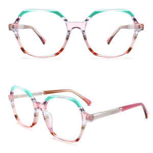 88018 à la mode femmes <span class=keywords><strong>violet</strong></span> rouge grand carré optique lunettes cadre hommes géométrique lunettes cadres Prescription tortue lunettes - Product Image 3