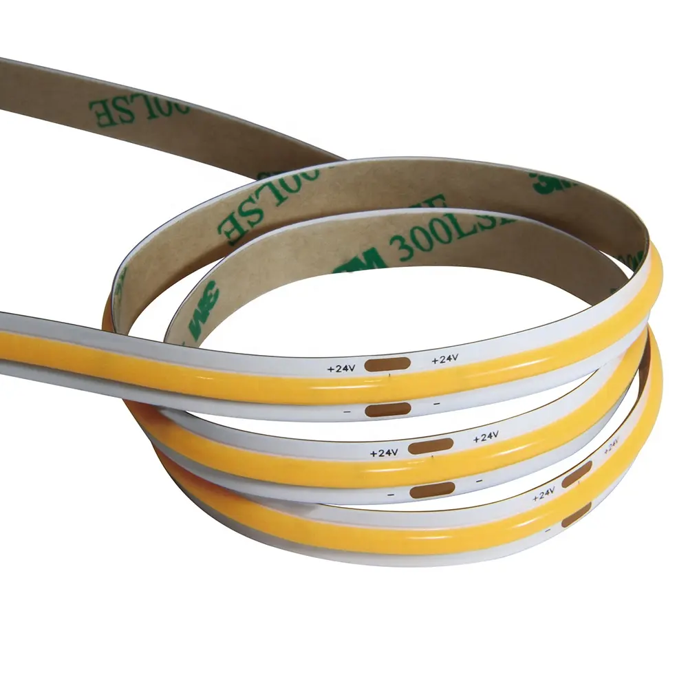 3 tahun garansi 480led 528led COB LED Strip cahaya CE ROHS 12V putih hangat 6500K cahaya 24V putih COB Led Flex Strip