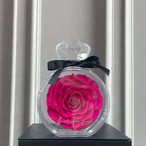 2024 Mother's Day Gifts New Idea Preserved rose forever stabilized flowers head in perfume bottle gift box with ribbon