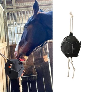 Jouet interactif pour chevaux, balle avec corde en tissu Oxford, pour l'entraînement et l'alimentation des chevaux, couleur noire, taille sur mesure - Product Image 1