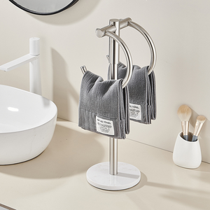 <span class=keywords><strong>Toallero</strong></span> doble de mármol con <span class=keywords><strong>toallero</strong></span> de pie de acero inoxidable, anillo de toalla de pie para <span class=keywords><strong>lavabo</strong></span> de baño doméstico - Product Image 3
