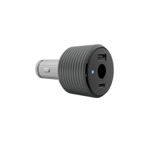 Chargeur de voiture 3 en 1 60W DC USB-A USB-C avec refroidissement actif, adaptateur allume-cigare pour Starlink Mini, voiture, camping-car, bateau 12V-24V