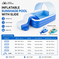 Piscina Inflable YUNJU con Toldo y Tobogán, Piscina Familiar de PVC, Parque Acuático al Aire Libre, OEM