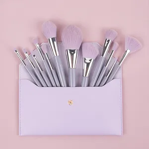 12PCS Vegan Professional No Label Packaging Bags Makeup Brush Set 2021 Top Rated My Own Logo Set Of Brush For Makeup In Case