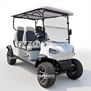 Elegante Carro Utilitario Blanco para Golf con Chasis de Alta Distancia al Suelo, Neumáticos Todoterreno, Buggy para Viajes Cortos en Resorts - Product Image 2