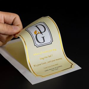 Autocollants personnalisés en feuille d'or imperméables avec logo de marque, impression en gros, autocollants adhésifs personnalisés - Product Image 1