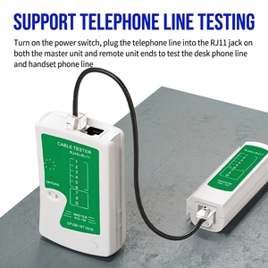 Probador de Cables de Red <span class=keywords><strong>Profesional</strong></span> <span class=keywords><strong>RJ45</strong></span> UTP/FTP, para Cables LAN Cat5 y Cat6, y Cables Telefónicos RJ11 - Product Image 3