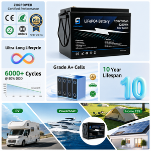 <span class=keywords><strong>Batterie</strong></span> de voiture LiFePO4 12V 100Ah pour <span class=keywords><strong>camping</strong></span>-<span class=keywords><strong>car</strong></span>, bateau marin, voilier, solaire - Pack <span class=keywords><strong>batterie</strong></span> d'usine - Product Image 3