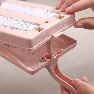 Brosse à poussière pour tapis, balayette à <span class=keywords><strong>miettes</strong></span> en plastique pour table de chevet, nettoyeur de poils d'animaux et de peluches, brosse collante pour vêtements - Product Image 3