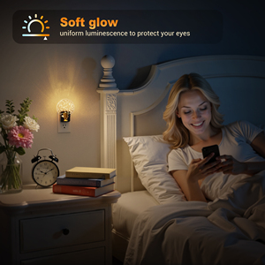 Luce Notturna Rotonda in Acrilico LOHAS 180 °   Luce Notturna a Bolle Girevole con Luce Bianca Calda per Camera da Letto e Soggiorno - Product Image 4