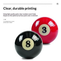 Vente directe d'usine, billes de billard en résine phénolique finition cristal, taille standard noire, 8 billes, accessoires pour table de billard à neuf boules, 6