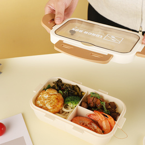 กล่องข้าวพลาสติกแบบแบ่งช่อง 3 ช่อง ยี่ห้อ Icen A01 สำหรับเตรียมอาหาร ใช้ซ้ำได้ อุ่นในไมโครเวฟได้ ปลอดสาร BPA ผลิตจากพลาสติก PP - Product Image 2