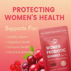 Gomitas Probióticas para Mujeres Sin Azúcar con Arándano Rojo, Suplementos para el Equilibrio Femenino, Venta Caliente OEM ODM - Product Image 2