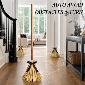 <span class=keywords><strong>Scopa</strong></span> da <span class=keywords><strong>strega</strong></span> galleggiante in paglia di mais con manico lungo 95 cm e nastro nero, decorazione di Halloween per feste e case infestate - Product Image 5