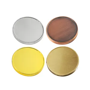 Stock Mould Factory Custom Solid Metal Zinc Alloy Brass Steel Gold Silver Copper Coin Blank Sublimation Coin For Engraving