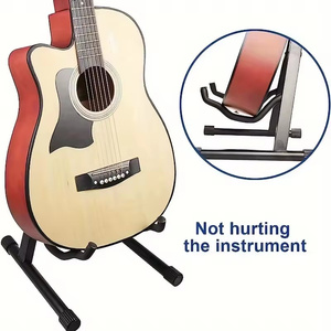 Métal universel pour guitares basses acoustiques classiques et électriques Banjo Ukulele Portable pliant un support de guitare Fram - Product Image 2