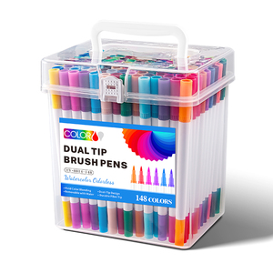 Lot de Marqueurs Pinceaux Aquarelles à Double Pointe à Base d'Eau, 45 à 188 Couleurs, pour Artistes, Peinture, Dessin, Coloriage et Esquisse - Product Image 6