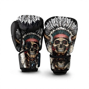 Guantes de boxeo deportivos de cuero Pu Guantes de cuero genuino Muay Thai Kickboxing Cuero de vaca profesional de calidad superior - Product Image 1