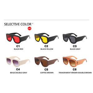 Vente en gros de lunettes de soleil classiques de designer classiques carrées surdimensionnées pour hommes lunettes de soleil rondes à double faisceau punk avec logo personnalisé - Product Image 6