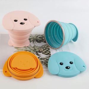 Vasos Infantiles Personalizados con Logotipo de 6 oz, Vaso Plegable Libre de BPA, Vaso de Viaje de Silicona Plegable para Niños con Tapa de Perrito - Product Image 2