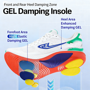 TPU+PU+GEL Shock Absorbing Arch Support <b>Insoles</b> Breathable Sweat-Wicking High Elasticity Unisex for Running Basketball - Product Image 2