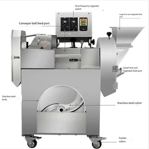 Machine commerciale multifonctionnelle pour couper les légumes et les fruits, idéale pour la découpe en julienne, en tranches et les bananes, carottes, pommes de terre, et pour la découpe en dés de pommes de terre. - Product Image 4