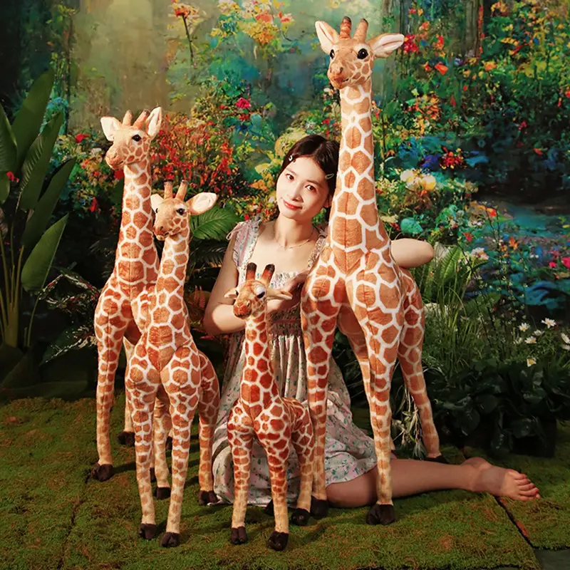 Giant Simulation Giraffe Plush Toys In Various Styles Custom Giraffe Stuffed Animals Christmas Gifts