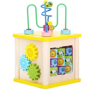 热卖教育蒙特梭利玩玩具婴儿木制活动立方体为幼儿