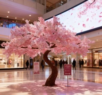 Arbre de fleurs de cerisier artificiel personnalisé, arbre de décoration intérieure Sakura, faux arbre décoratif, grande plante à fleurs artificielles, arbres à fleurs, cerisier