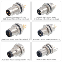 Connecteur étanche M8 à souder sur circuit imprimé, mâle/femelle, montage sur panneau avant/arrière, prise de terre 3, 4, 5, 6, 8 broches pour l'industrie de l'automatisation