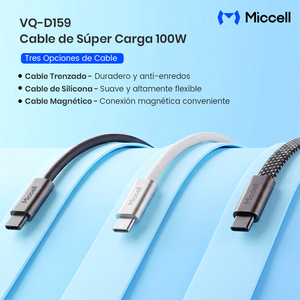 Câble Miccell PD 100W 5A, tressé en nylon, charge rapide et données, USB-C pour iPhone et tous les smartphones. - Product Image 2