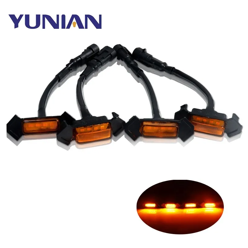 Amber lens Car Front Grille Amber LED Lights with Wiring Harness Kit For 2016-up Car w/TRD Pro Grill 12V