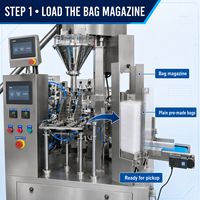 Machine d'emballage de poudre de boisson verte DEEPACK pour les changements de recettes avec dosage sélectionné et scellage de sachets préformés