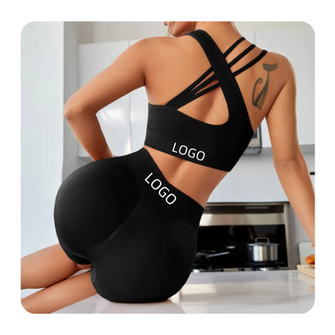 KT-T250199 Custom Logo Women's Fitness Yoga Set Fashion New Trends With Beauty Back Bra Hip Lifting Shorts For Workout Sports