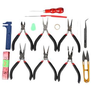 Kit de pinces à bijoux professionnelles en acier métrique OEM avec poignée noire antidérapante, outils de raccordement et de fixation multi-types, pinces obliques - Product Image 5