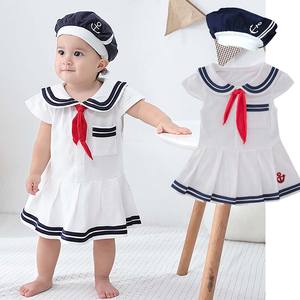 Costume de <span class=keywords><strong>marin</strong></span> pour bébé fille de 0 à 24 mois avec chapeau HCFB-015 pour fête d'Halloween - Product Image 1