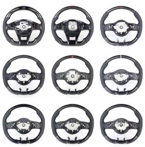 Volant en fibre de carbone et cuir avec palettes de changement de vitesse pour <span class=keywords><strong>Mercedes</strong></span> <span class=keywords><strong>C300</strong></span> <span class=keywords><strong>4Matic</strong></span> E350 <span class=keywords><strong>4Matic</strong></span> - Product Image 2