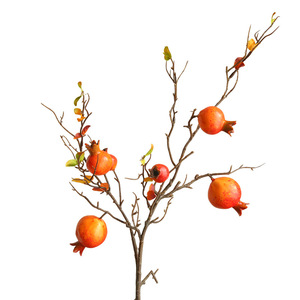 Décoration florale artificielle Yihua, fleur de grenade sauvage en soie, pour la maison, le salon, la chambre, couleur rouge orangé. - Product Image 5