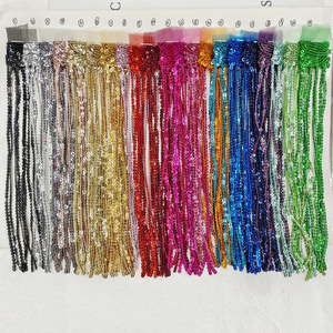 Chất lượng cao 20cm 7.8in sáng bóng váy cưới Mạng Che Mặt cô dâu paillette <span class=keywords><strong>Sequins</strong></span> ren TRIM tua rìa cho Ăn mặc - Product Image 3