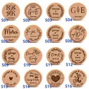 Tapones para Botellas, Corchos Grabados Personalizados, Recuerdos para Invitados de Boda, Regalo para Amantes del Vino, Reutilizables, al por Mayor - Product Image 5