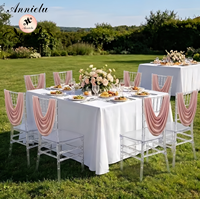 Housse de chaise ANNIELU de haute qualité, en tissu extensible, pour décoration de dossier de chaise Chiavari, idéale pour mariage, banquet, ou réception nuptiale.