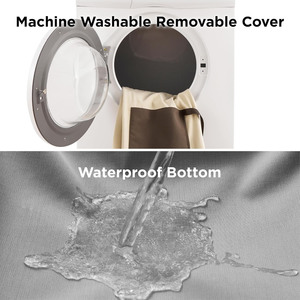 Lit pliable <span class=keywords><strong>pour</strong></span> <span class=keywords><strong>chien</strong></span> avec housse en tissu Oxford lavable, poches de rangement portables, rehausseur en mousse <span class=keywords><strong>pour</strong></span> voyage en <span class=keywords><strong>voiture</strong></span>, motif uni - Product Image 5