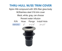 Raccord traversant FOYO Marine pour tuyau de 2 pouces, corps en fibre de verre nylon, couvercle de finition en acier inoxydable 316, anti-infiltration d'eau, quincaillerie de plomberie pour yacht