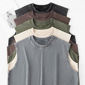 Gilet rétro pour hommes 230g sans manches en coton - Product Image 2