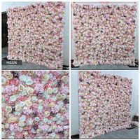 Mur floral de roses en soie blanches de luxe pour la décoration de Noël, de Thanksgiving et d'événements festifs