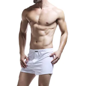 Boxer pour homme, de couleur blanche, sous-vêtement thermique, style décontracté