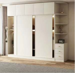 Armoire de chambre moderne blanche neutre pliable avec portes coulissantes pour appartement et entrepôt - Product Image 2