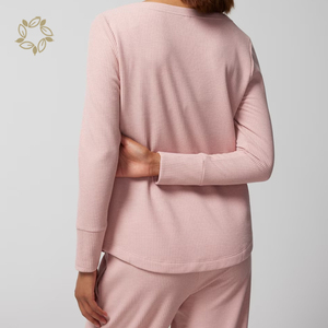 100% <span class=keywords><strong>donna</strong></span> <span class=keywords><strong>in</strong></span> <span class=keywords><strong>cotone</strong></span> biologico pigiama Waffle <span class=keywords><strong>vestiti</strong></span> da <span class=keywords><strong>donna</strong></span> sostenibile pigiama <span class=keywords><strong>donna</strong></span> tuta notte Waffle camicia da notte Pj - Product Image 6