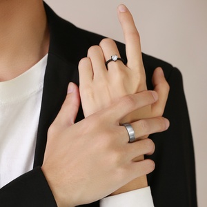 OEM Fashion Custom Fashion Wedding Diamond <b>Rings</b> Stainless Steel Engagement <b>Couple</b> <b>Ring</b> Set - Product Image 4