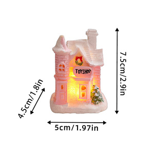 <span class=keywords><strong>Casa</strong></span> pequeña Art <span class=keywords><strong>Deco</strong></span> de resina rosa con paisaje en miniatura ligero decoración del hogar figurita regalo para niña - Product Image 3